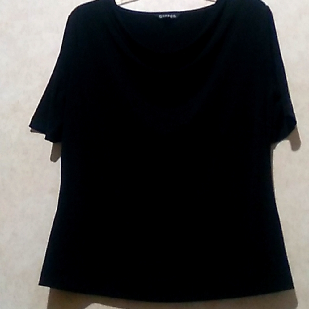 GEORGE black blouse short sleeves large size 12/14